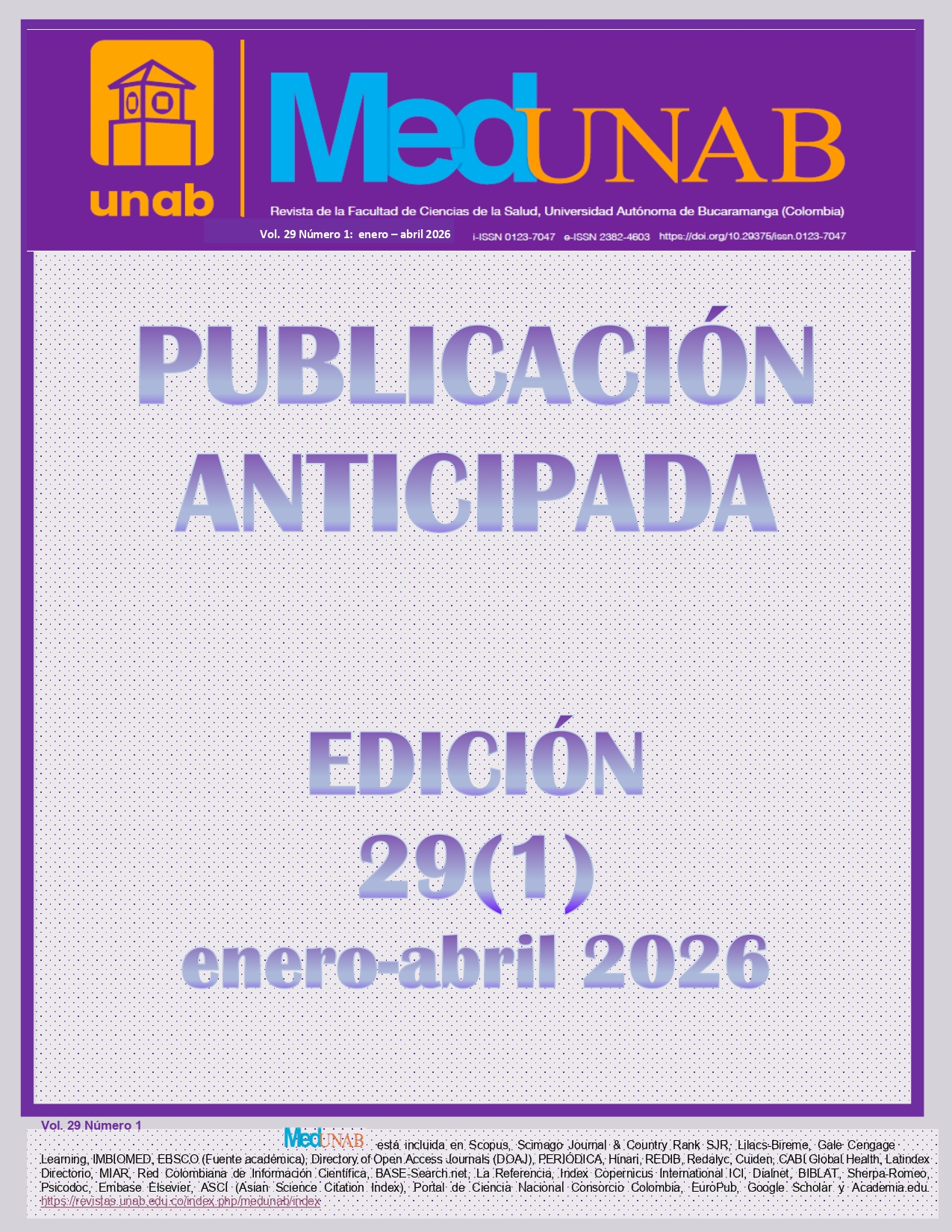 					Ver Vol. 29 Núm. 1 (2026): Publicación anticipada enero - abril 2026
				
